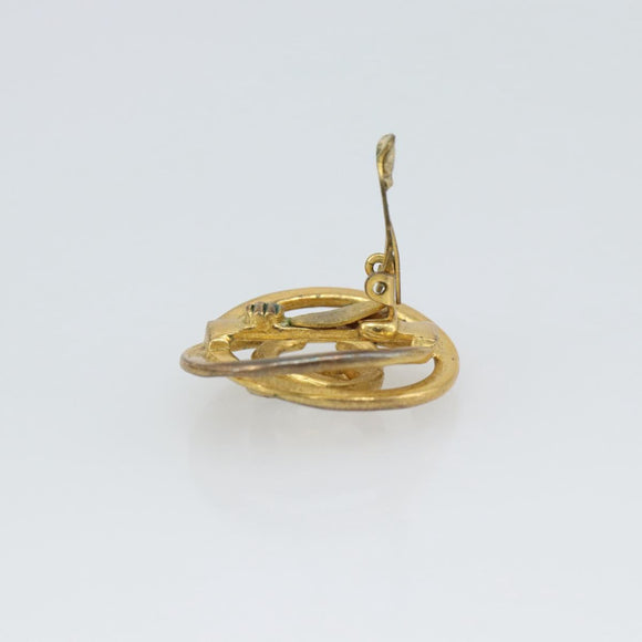 CHANEL COCO Mark Earring Metal Gold CC Auth 186930