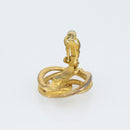 CHANEL COCO Mark Earring Metal Gold CC Auth 186930-6