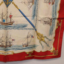 HERMES Carre 90 Scarf Silk Beige Red Auth 186939-10
