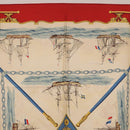 HERMES Carre 90 Scarf Silk Beige Red Auth 186939-3