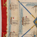 HERMES Carre 90 Scarf Silk Beige Red Auth 186939-5