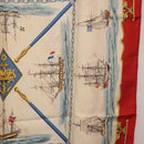 HERMES Carre 90 Scarf Silk Beige Red Auth 186939-7