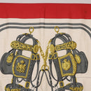HERMES Carre 90 Scarf Silk Beige Red Auth 186940-3