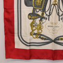 HERMES Carre 90 Scarf Silk Beige Red Auth 186940-8
