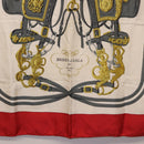 HERMES Carre 90 Scarf Silk Beige Red Auth 186940-9