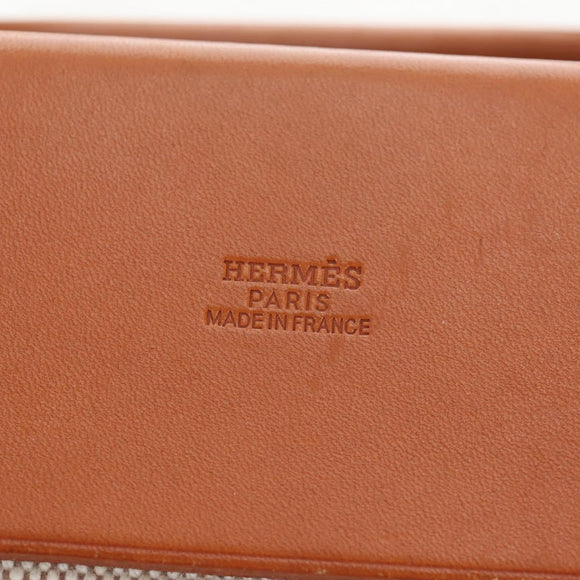 HERMES Her Bag Tote Bag Canvas Beige Brown Auth 186943V