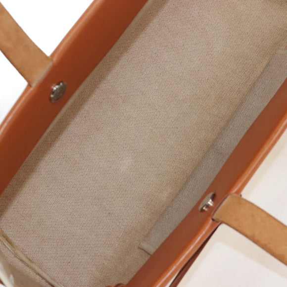 HERMES Her Bag Tote Bag Canvas Beige Brown Auth 186943V