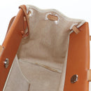 HERMES Her Bag Tote Bag Canvas Beige Brown Auth 186943V-21