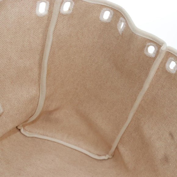 HERMES Her Bag Tote Bag Canvas Beige Brown Auth 186943V