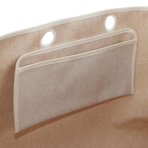 HERMES Her Bag Tote Bag Canvas Beige Brown Auth 186943V