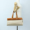 HERMES Her Bag Tote Bag Canvas Beige Brown Auth 186943V-35