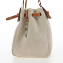 HERMES Her Bag Tote Bag Canvas Beige Brown Auth 186943V-4