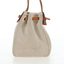 HERMES Her Bag Tote Bag Canvas Beige Brown Auth 186943V-5