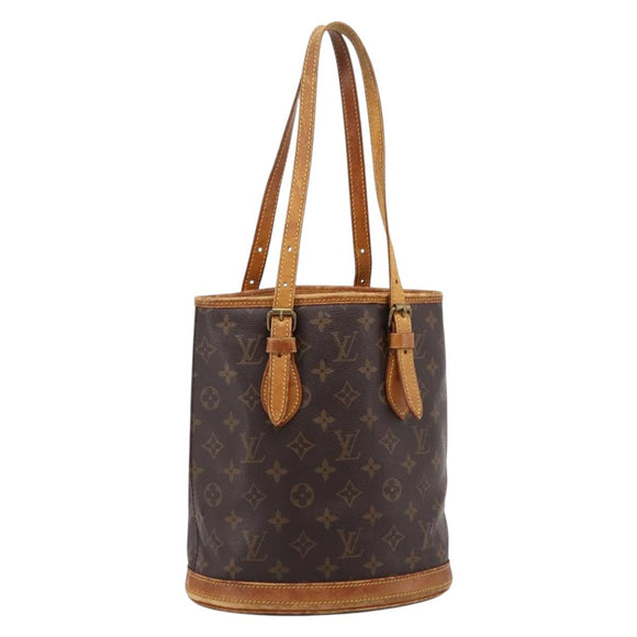 LOUIS VUITTON Monogram Bucket PM Shoulder Bag M42238 LV Auth 186954