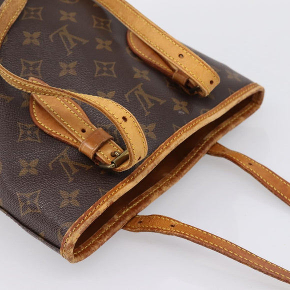 LOUIS VUITTON Monogram Bucket PM Shoulder Bag M42238 LV Auth 186954