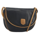 CELINE Shoulder Bag Leather Black Gold Auth 186955-1
