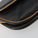 CELINE Shoulder Bag Leather Black Gold Auth 186955-11