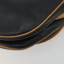 CELINE Shoulder Bag Leather Black Gold Auth 186955-12