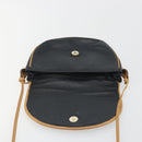 CELINE Shoulder Bag Leather Black Gold Auth 186955-15