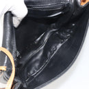 CELINE Shoulder Bag Leather Black Gold Auth 186955-17