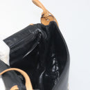 CELINE Shoulder Bag Leather Black Gold Auth 186955-18