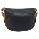 CELINE Shoulder Bag Leather Black Gold Auth 186955-3