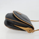 CELINE Shoulder Bag Leather Black Gold Auth 186955-4