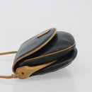 CELINE Shoulder Bag Leather Black Gold Auth 186955-5
