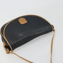 CELINE Shoulder Bag Leather Black Gold Auth 186955-6