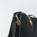 Christian Dior Trotter Canvas Shoulder Bag Black Gold Auth 186956-15
