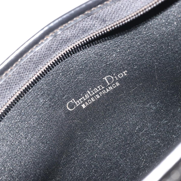 Christian Dior Trotter Canvas Shoulder Bag Black Gold Auth 186956