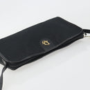 Christian Dior Trotter Canvas Shoulder Bag Black Gold Auth 186956-6