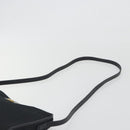 Christian Dior Trotter Canvas Shoulder Bag Black Gold Auth 186956-8