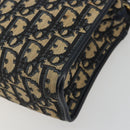 Christian Dior Trotter Canvas Shoulder Bag Navy Gold Auth 186959A-14