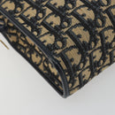 Christian Dior Trotter Canvas Shoulder Bag Navy Gold Auth 186959A-15