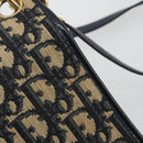 Christian Dior Trotter Canvas Shoulder Bag Navy Gold Auth 186959A-9