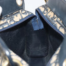 Christian Dior Trotter Canvas Shoulder Bag Navy Gold Auth 186959A-20