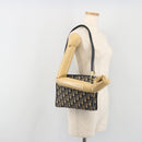 Christian Dior Trotter Canvas Shoulder Bag Navy Gold Auth 186959A-21