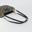 Christian Dior Trotter Canvas Shoulder Bag Navy Gold Auth 186959A-7