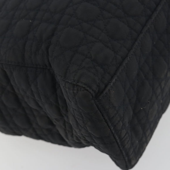 Christian Dior Canage Hand Bag Canvas Black Gold Auth 186960
