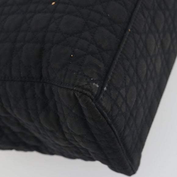 Christian Dior Canage Hand Bag Canvas Black Gold Auth 186960