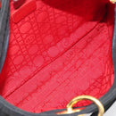 Christian Dior Canage Hand Bag Canvas Black Gold Auth 186960-11