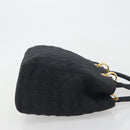 Christian Dior Canage Hand Bag Canvas Black Gold Auth 186960-3