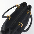 Christian Dior Canage Hand Bag Canvas Black Gold Auth 186960-6