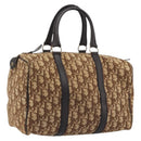 Christian Dior Trotter Canvas Boston Bag Beige Gold Auth 186961-1