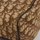 Christian Dior Trotter Canvas Boston Bag Beige Gold Auth 186961-10