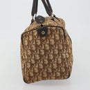 Christian Dior Trotter Canvas Boston Bag Beige Gold Auth 186961-5