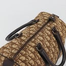 Christian Dior Trotter Canvas Boston Bag Beige Gold Auth 186961-6