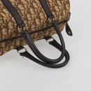 Christian Dior Trotter Canvas Boston Bag Beige Gold Auth 186961-7