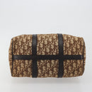 Christian Dior Trotter Canvas Boston Bag Beige Gold Auth 186961-9